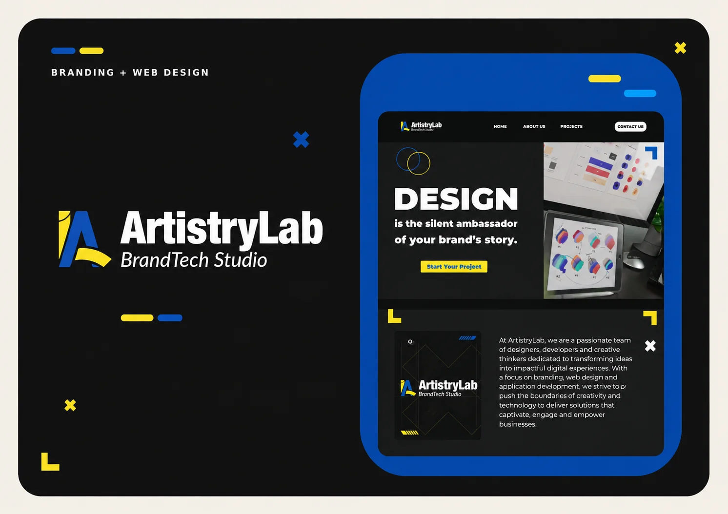 ArtistryLab BrandTech Studio brand identity and website design