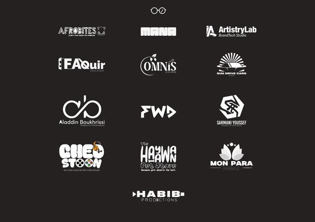 Logofolio — grid of logo marks designed by Othmane Alaoui