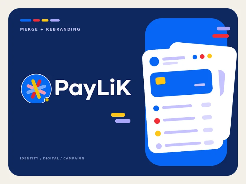 PayLiK fintech logo lockup on navy with a cobalt asterisk mark